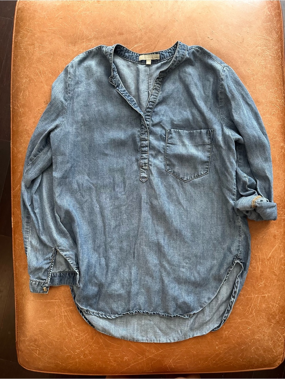 Blue Denim-Style Button Down top